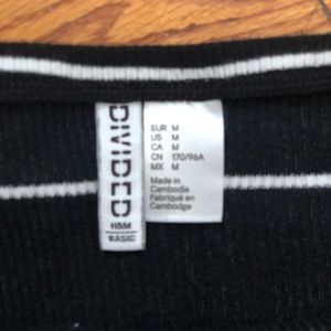 Stripe long sleeve crop top